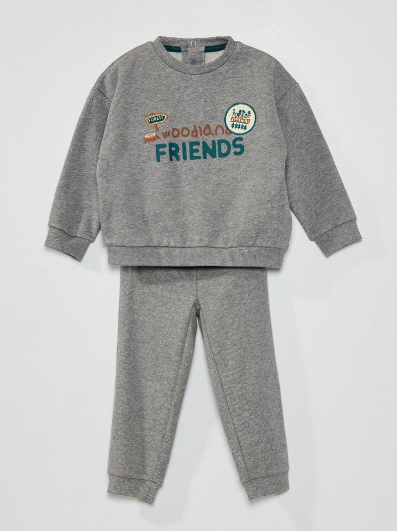 Conjunto con sudadera y pantalón GRIS - Kiabi