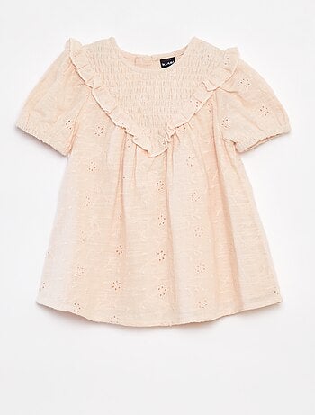 Conjunto con vestido con bordado inglés + braguita - 2 piezas