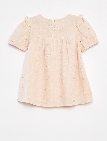 Conjunto con vestido con bordado inglés + braguita - 2 piezas