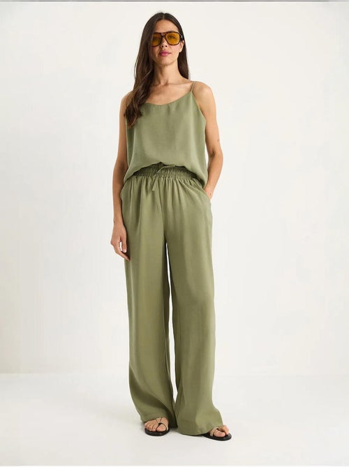 Conjunto coordinado de camisola sin mangas y pantalón de pernera ancha lucci - Kiabi
