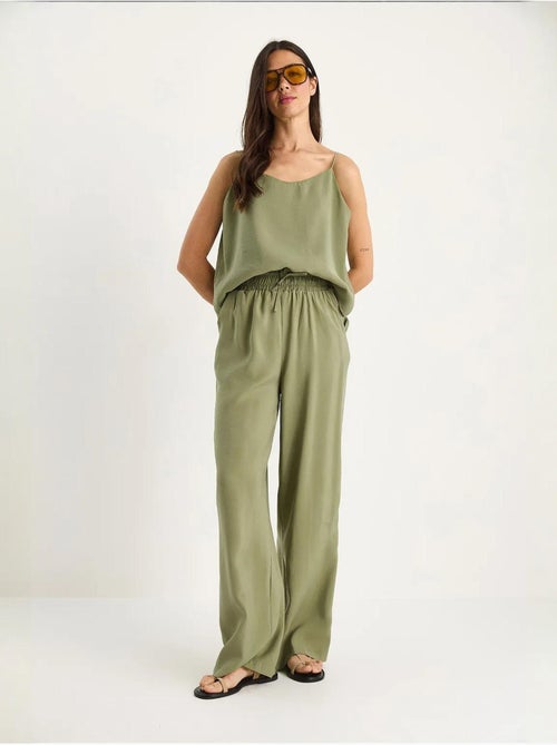 Conjunto coordinado de camisola sin mangas y pantalón de pernera ancha lucci - Kiabi
