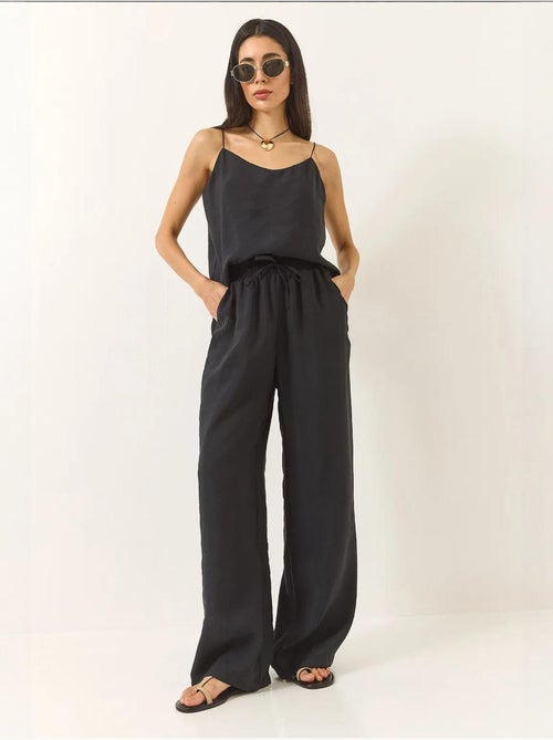 Conjunto coordinado de camisola sin mangas y pantalón de pernera ancha lucci - Kiabi Conjunto coordinado de camisola sin mangas y pantalón de pernera ancha lucci - Kiabi