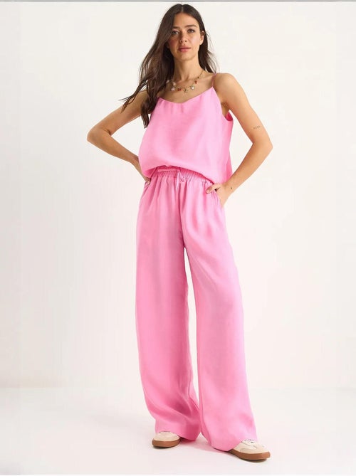 Conjunto coordinado de camisola sin mangas y pantalón de pernera ancha lucci - Kiabi