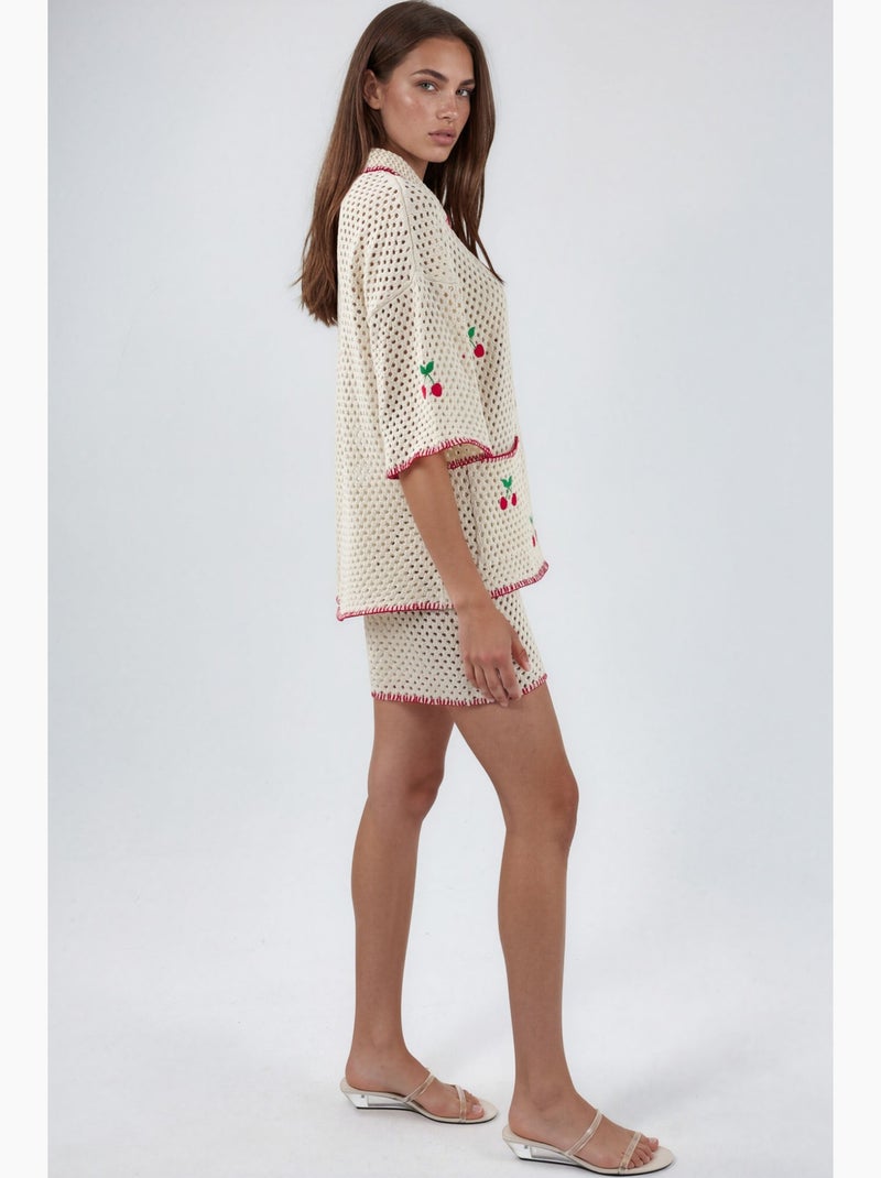 Conjunto coordinado de dos piezas con cuello polo bordado hiccup Multicolor - Kiabi