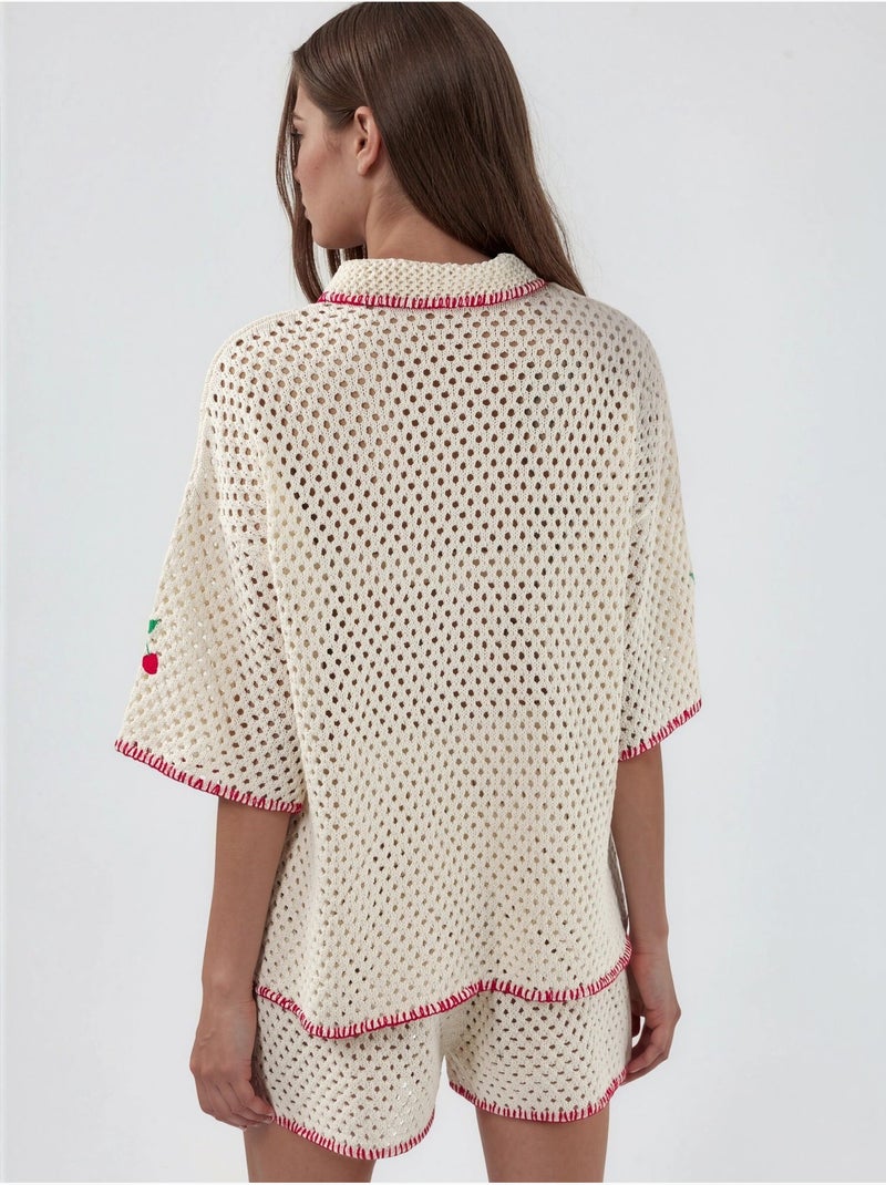 Conjunto coordinado de dos piezas con cuello polo bordado hiccup Multicolor - Kiabi
