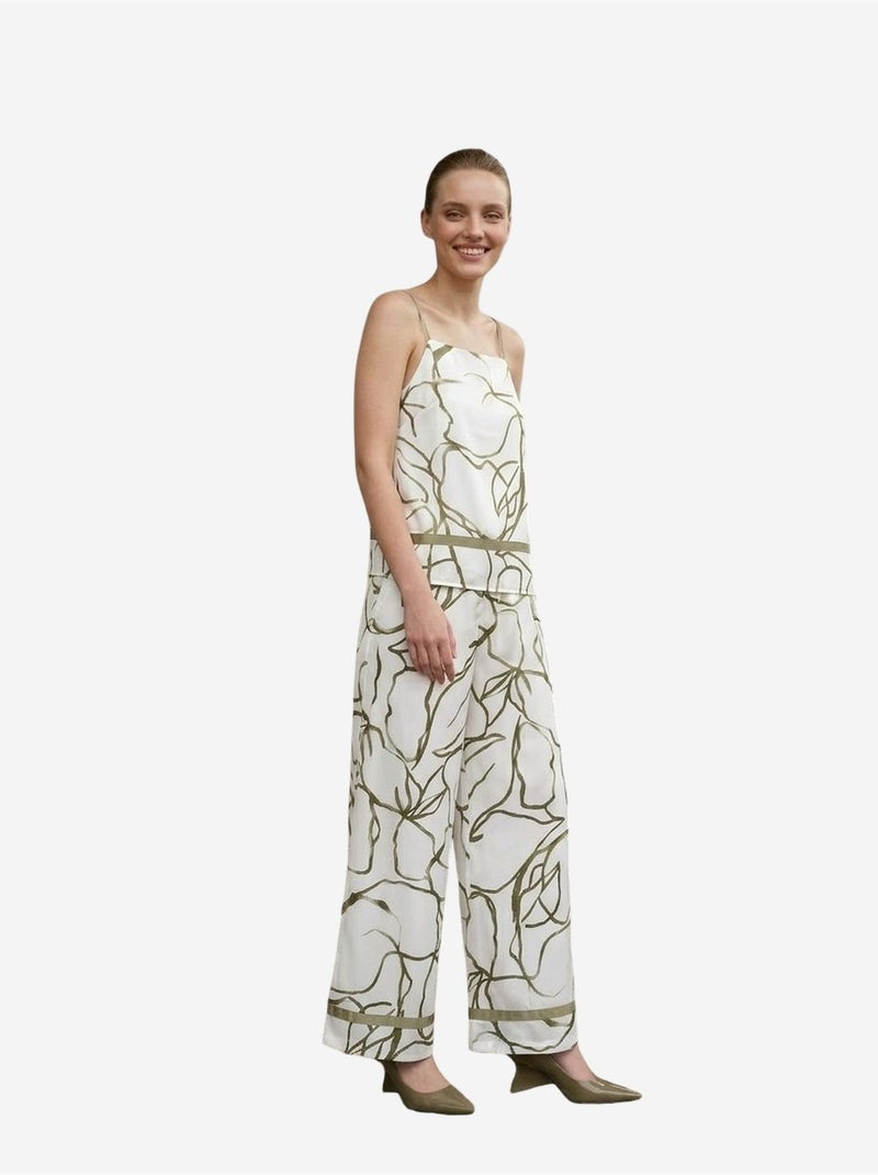 Conjunto coordinado de dos piezas de satén de lyocell my fashion Blanco - Kiabi