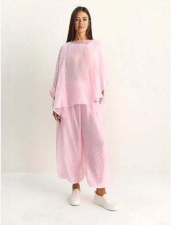 Conjunto coordinado de dos piezas de talle alto con pierna ancha lucci