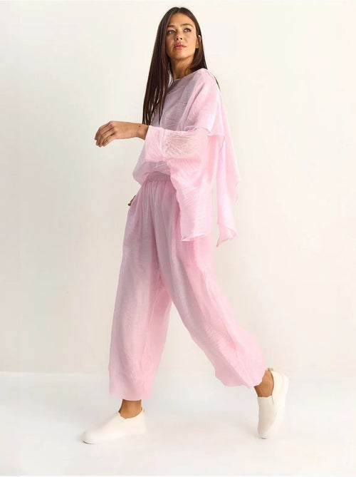 Conjunto coordinado de dos piezas de talle alto con pierna ancha lucci - Kiabi
