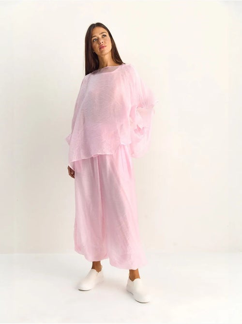 Conjunto coordinado de dos piezas de talle alto con pierna ancha lucci - Kiabi