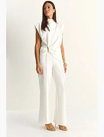 Conjunto coordinado de talle alto con pierna acampanada lucci