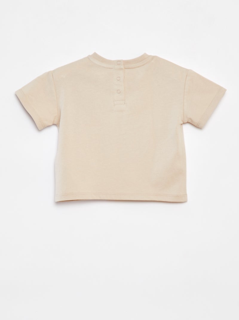 Conjunto corto camiseta + Pantalón corto + gorro - 3 piezas BEIGE - Kiabi