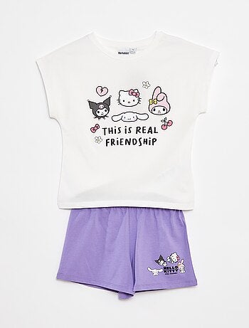 Conjunto corto con camiseta + pantalón corto 'Hello Kitty' - 2 piezas