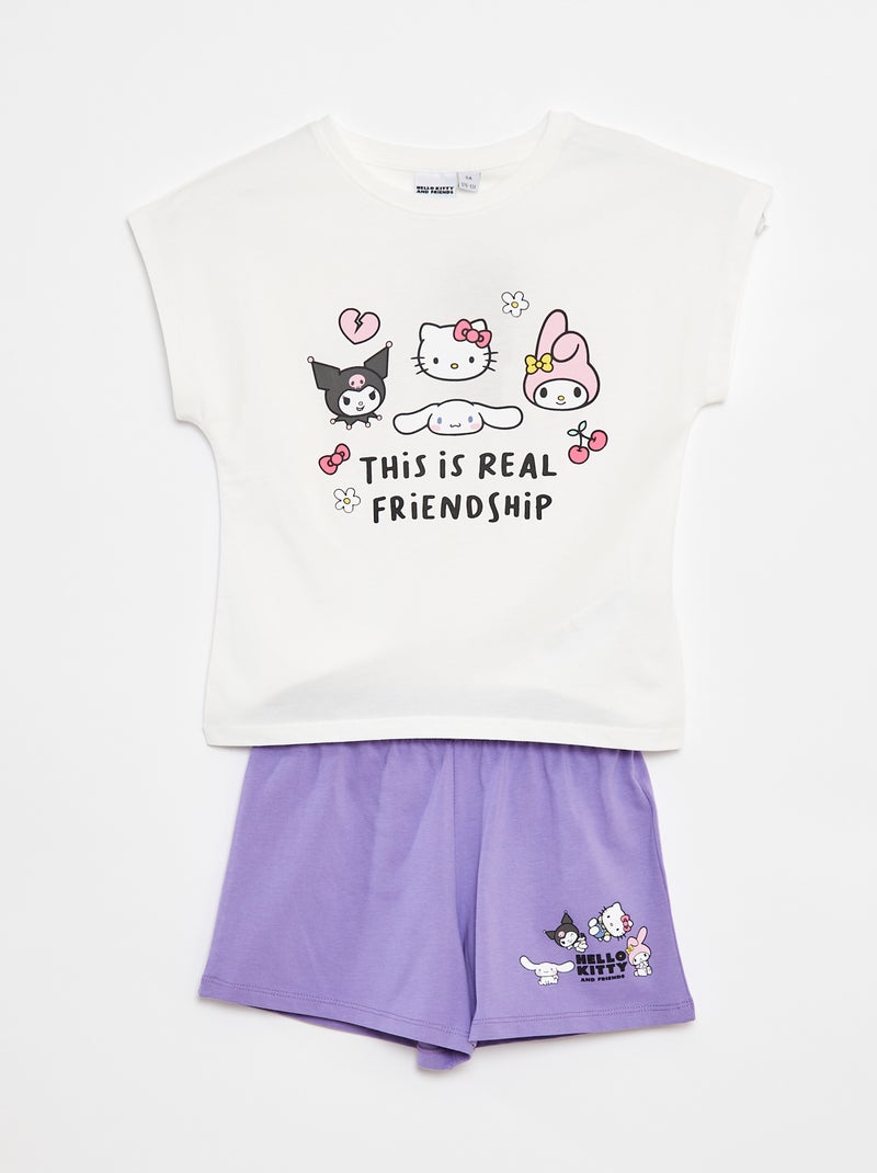 Conjunto corto con camiseta + pantalón corto 'Hello Kitty' - 2 piezas Purpura - Kiabi