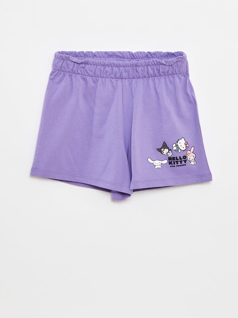 Conjunto corto con camiseta + pantalón corto 'Hello Kitty' - 2 piezas Purpura - Kiabi