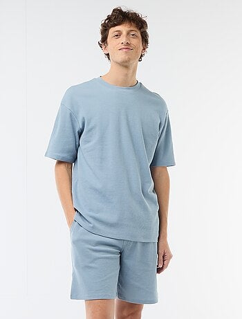 Conjunto corto de pijama en nido de abeja - 2 piezas