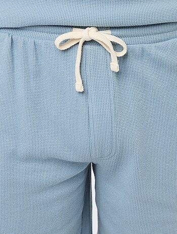 Conjunto corto de pijama en nido de abeja - 2 piezas