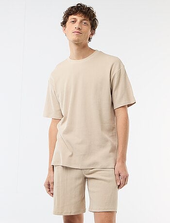 Conjunto corto de pijama en nido de abeja - 2 piezas