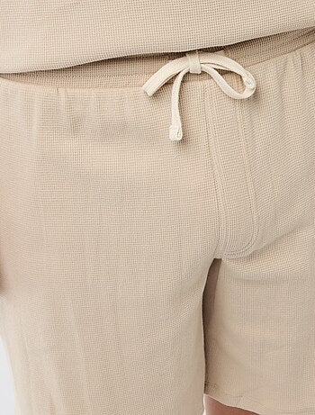 Conjunto corto de pijama en nido de abeja - 2 piezas