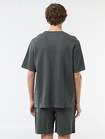 Conjunto corto de pijama en nido de abeja - 2 piezas