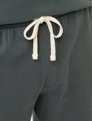 Conjunto corto de pijama en nido de abeja - 2 piezas