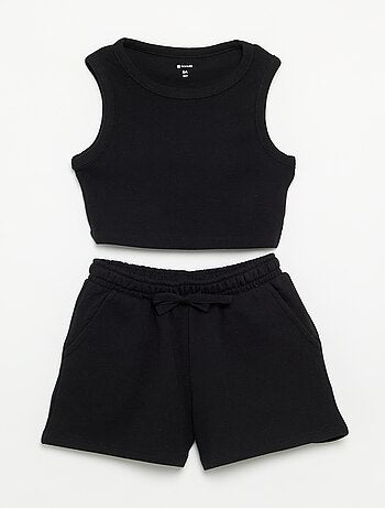 Conjunto corto de short y camiseta de tirantes - 2 piezas