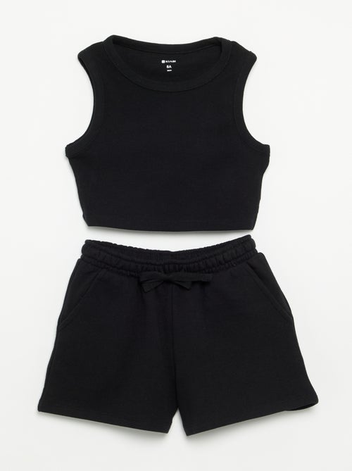 Conjunto corto de short y camiseta de tirantes - 2 piezas - Kiabi