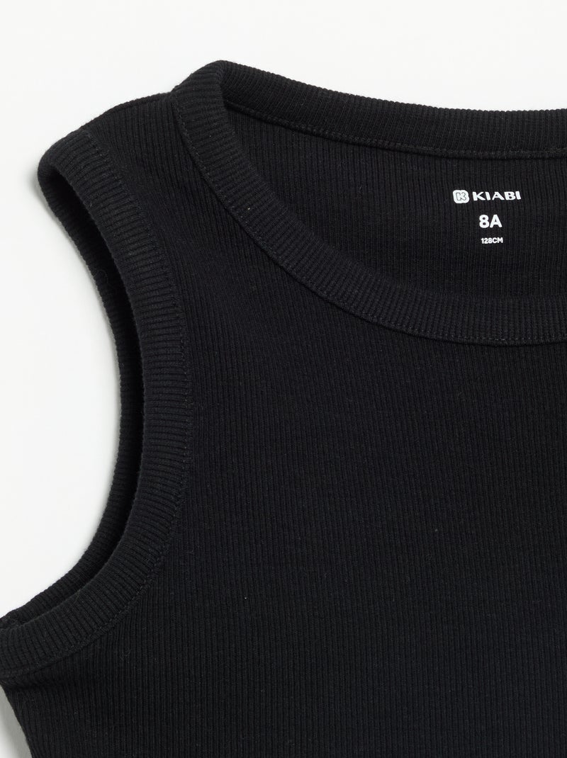 Conjunto corto de short y camiseta de tirantes - 2 piezas Negro - Kiabi