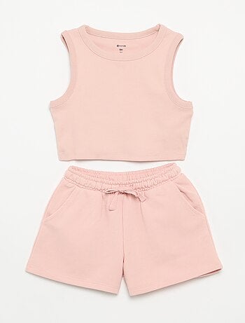 Conjunto corto de short y camiseta de tirantes - 2 piezas