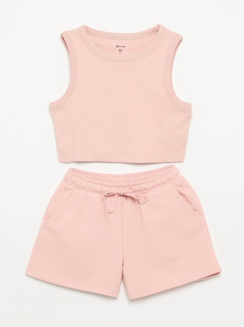 Conjunto corto de short y camiseta de tirantes - 2 piezas - Kiabi