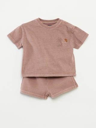 Conjunto corto short + camiseta - 2 piezas