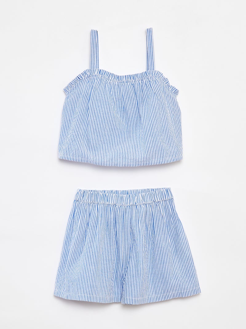 Conjunto corto top + pantalón corto - 2 piezas Azul - Kiabi