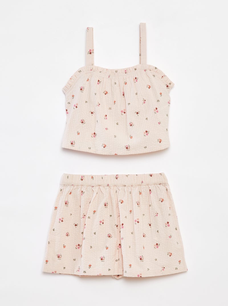 Conjunto corto top + pantalón corto - 2 piezas Blanco - Kiabi