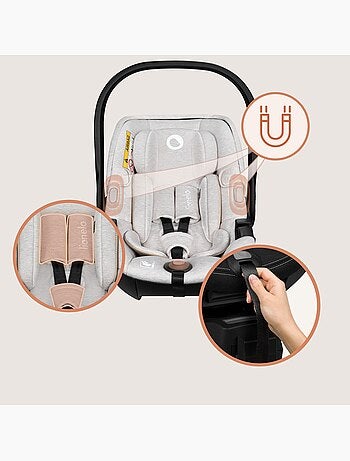 Conjunto Cosi 360? ISOFIX LIONELO Moxie i-Size - Ligero - 40-87 cm - Tejido de bamb? natural