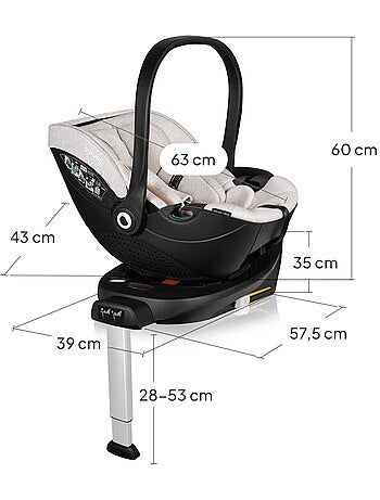Conjunto Cosi 360? ISOFIX LIONELO Moxie i-Size - Ligero - 40-87 cm - Tejido de bamb? natural