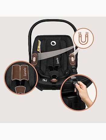 Conjunto Cosi 360? ISOFIX LIONELO Moxie i-Size - Ligero - 40-87 cm - Tejido de bamb? natural