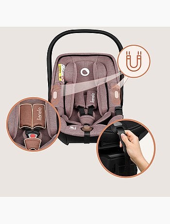 Conjunto Cosi 360? ISOFIX LIONELO Moxie i-Size - Ligero - 40-87 cm - Tejido de bamb? natural