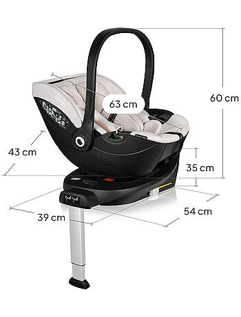 Conjunto Cosi 360° ISOFIX LIONELO Moxie i-Size - Ligero - 40-87 cm - Tejido de bambú natural