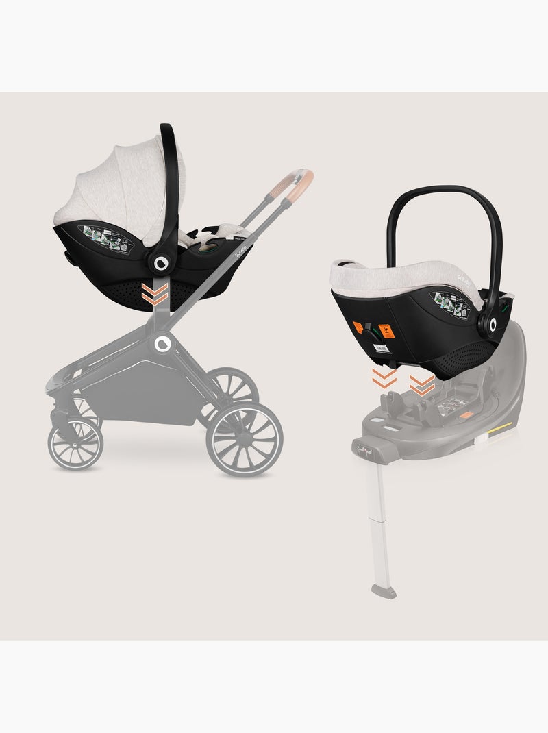 Conjunto Cosi 360° ISOFIX LIONELO Moxie i-Size - Ligero - 40-87 cm - Tejido de bambú natural Beige - Kiabi