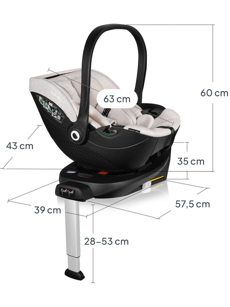 Conjunto Cosi 360° ISOFIX LIONELO Moxie i-Size - Ligero - 40-87 cm - Tejido de bambú natural Beige - Kiabi