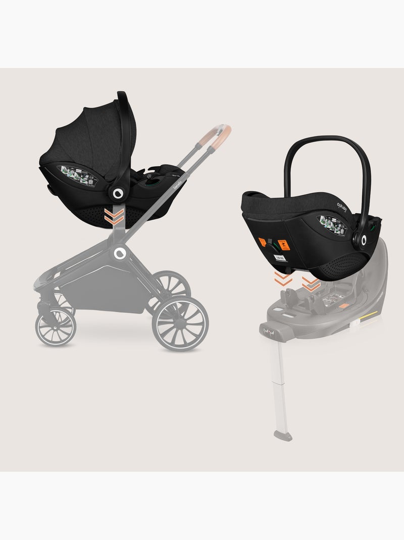 Conjunto Cosi 360° ISOFIX LIONELO Moxie i-Size - Ligero - 40-87 cm - Tejido de bambú natural Negro - Kiabi