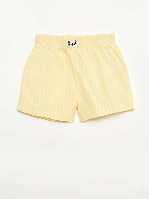 Conjunto de 2 pantalones cortos de noche de popelina de algodón - Kiabi
