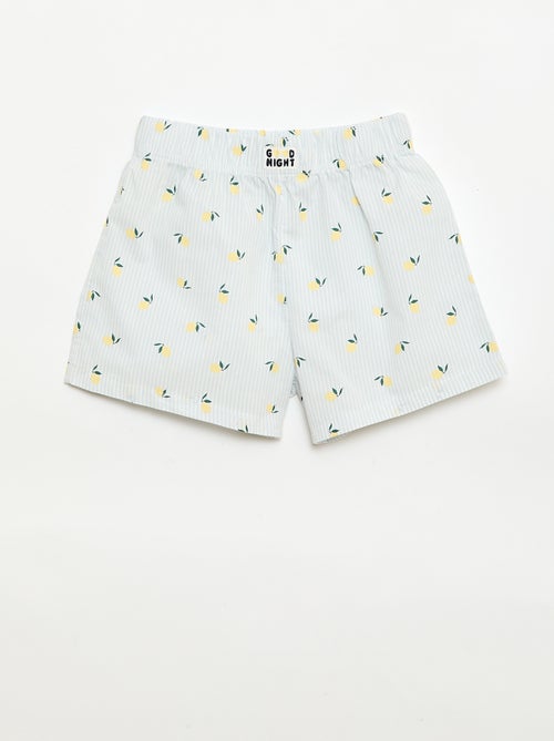 Conjunto de 2 pantalones cortos de noche de popelina de algodón - Kiabi