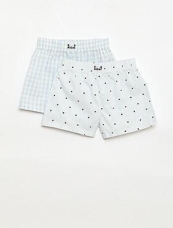 Conjunto de 2 pantalones cortos de noche de popelina de algodón