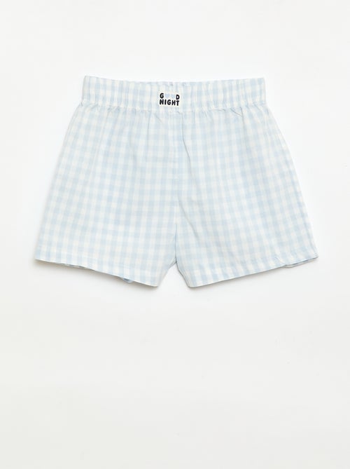 Conjunto de 2 pantalones cortos de noche de popelina de algodón - Kiabi