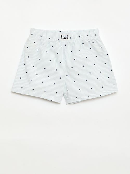 Conjunto de 2 pantalones cortos de noche de popelina de algodón - Kiabi