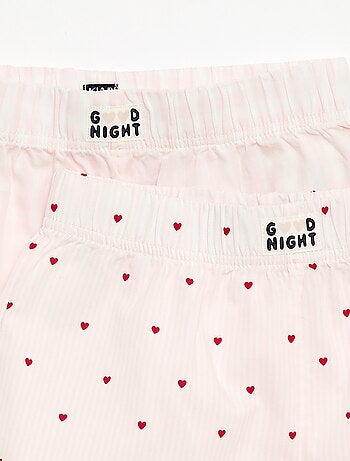 Conjunto de 2 pantalones cortos de noche de popelina de algodón