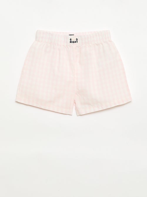 Conjunto de 2 pantalones cortos de noche de popelina de algodón - Kiabi