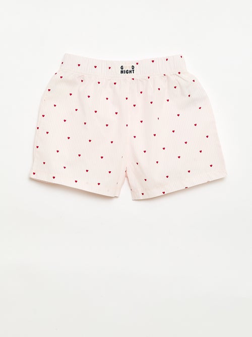 Conjunto de 2 pantalones cortos de noche de popelina de algodón - Kiabi