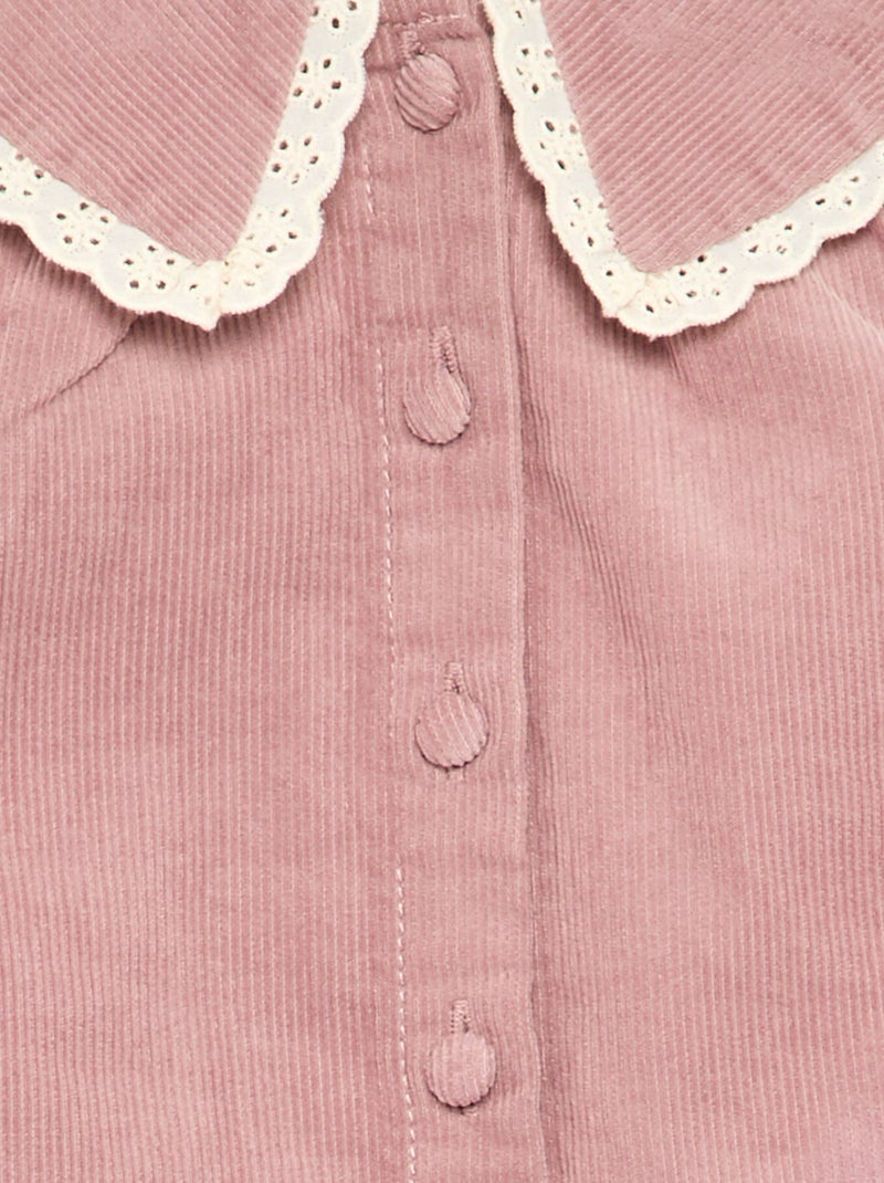 Conjunto de 2 piezas - blusa de terciopelo + legging Rosa - Kiabi