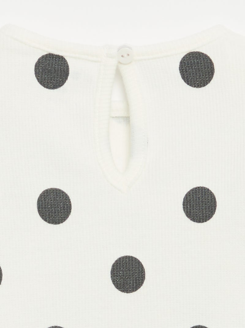 Conjunto de 2 piezas - Camiseta de manga larga + legging Blanco - Kiabi